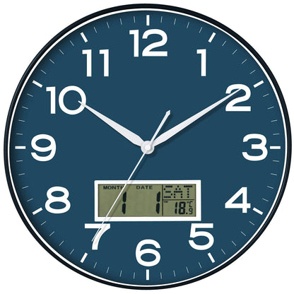 AKCISOT 8 Inch Wall Clock, Silent Battery Operated Analog Clock, Black