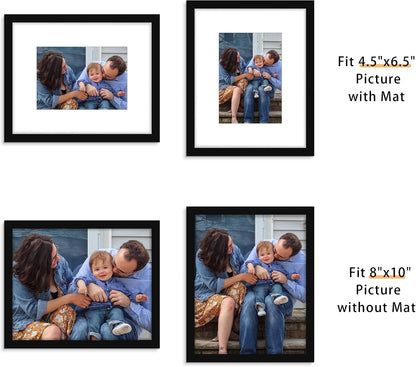 Picrit 8x10 Picture Frame Set of 12, Modern Gallery Wall Frames, Black