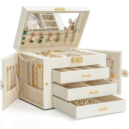 AKOZLIN 4-Tier Jewelry Box 3 Drawers Jewelry Storage Organizer for Women