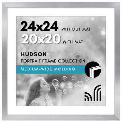 Americanflat 22x28 Poster Frame - Matted to 18x24 - Engineered Wood - Black