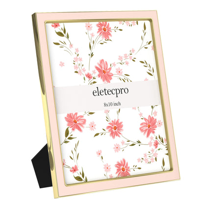 eletecpro 4x6 Enamel Picture Frame with Real Glass Cover, Pink, 1-Pack