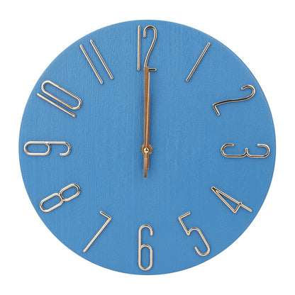 Wall Clock 12 Inch Silent Non-Ticking Imitation Wood Indoor Clock Round White Decor Clock Modern 3D Figures Quartz Wall Clocks for Home, Hotel, Office, School, Bedroom, Living Room, Kitchen
