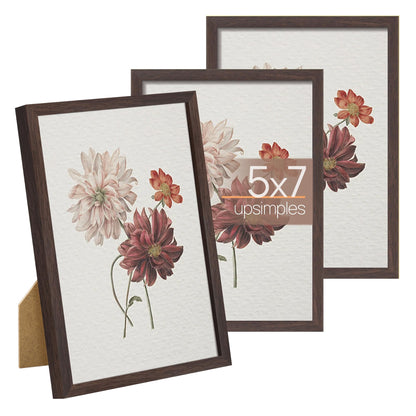 upsimples 4x6 Picture Frame Glass, Thin Border, Black Photo Frames, 3 Pack