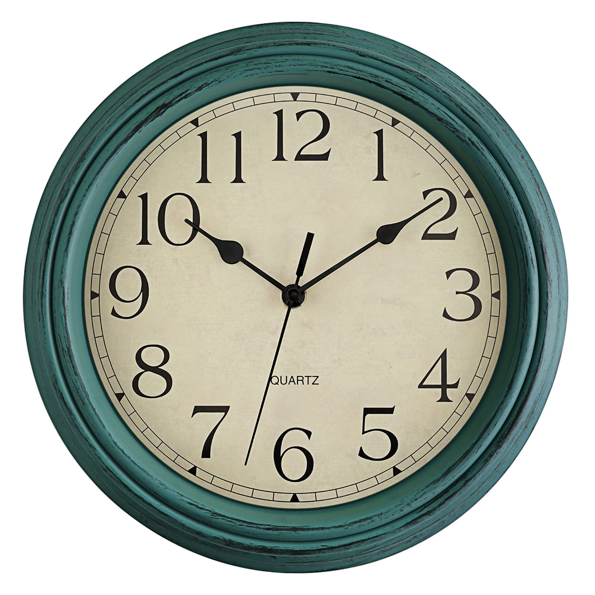 Foxtop 12 Inch Retro Wall Clock Round Silent Battery Operated Clock, Bronze