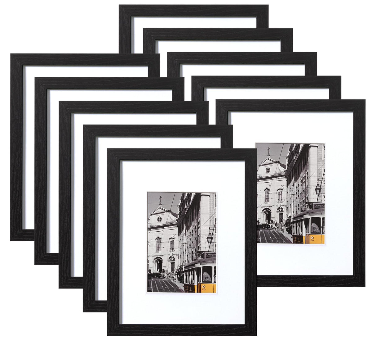 eletecpro 8x10 Picture Frames, Acrylic Cover, Black, Set of 10