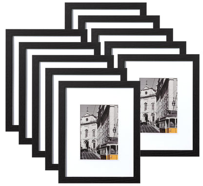 eletecpro 8x10 Picture Frames, Acrylic Cover, Black, Set of 10