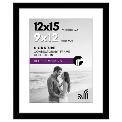 Americanflat 11x14 Picture Frame - Matted to 8x10 - Engineered Wood - Black