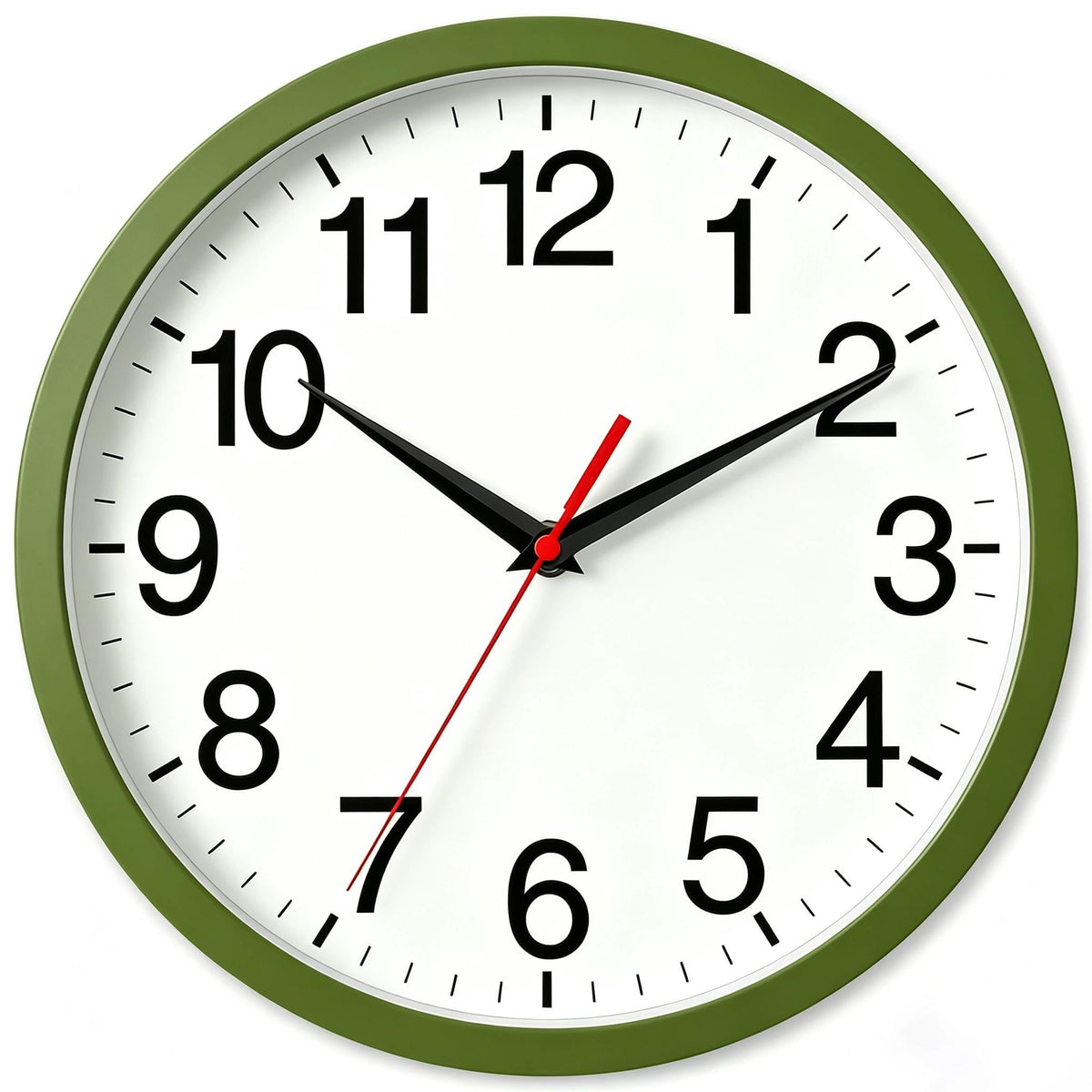 Rohioue Wall Clock Analog 10 Inch Black Battery Operated Silent Clock