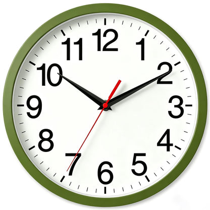 Rohioue Wall Clock Analog 10 Inch Black Battery Operated Silent Clock
