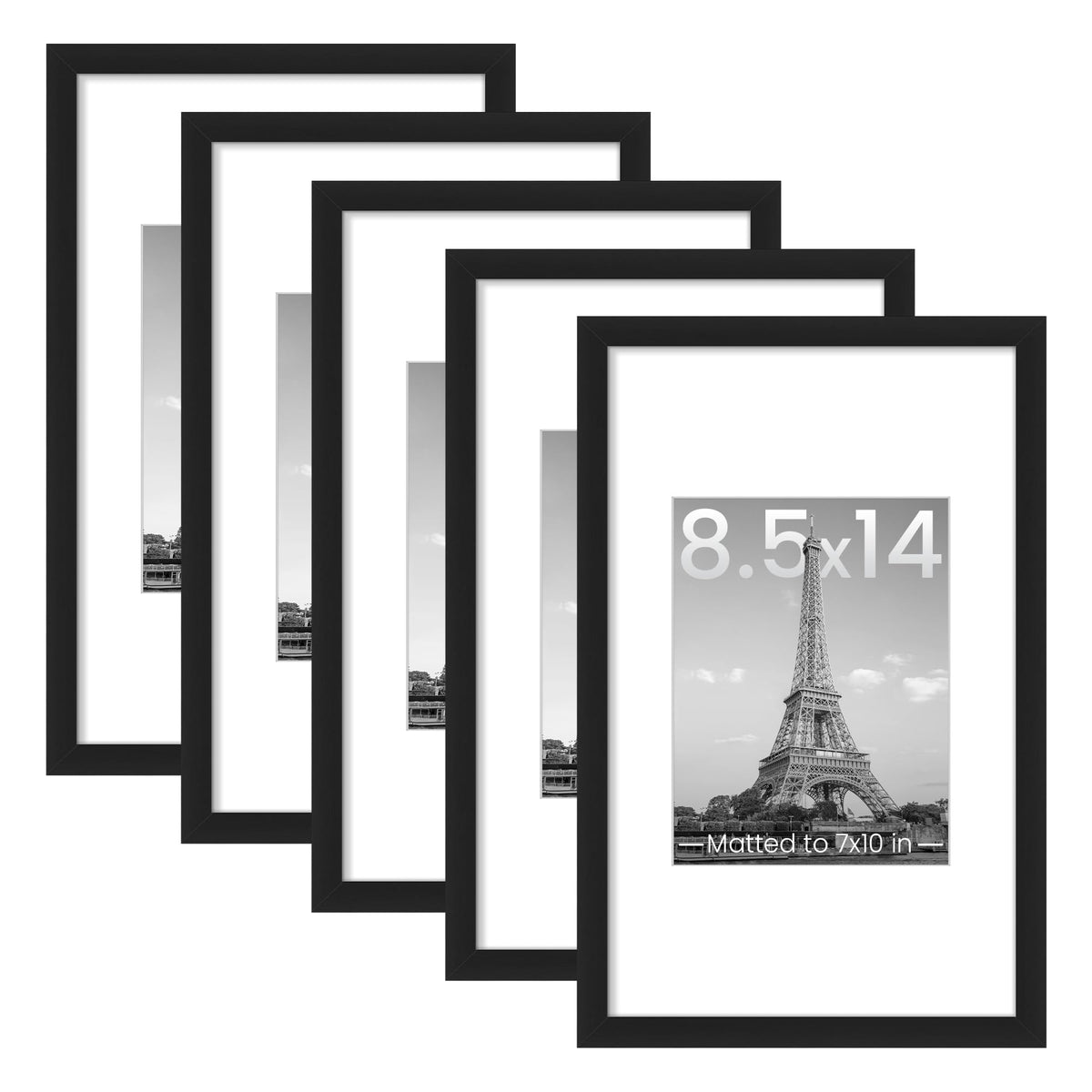 upsimples 8x10 Picture Frames, Gallery Wall Frames Set of 5, Black