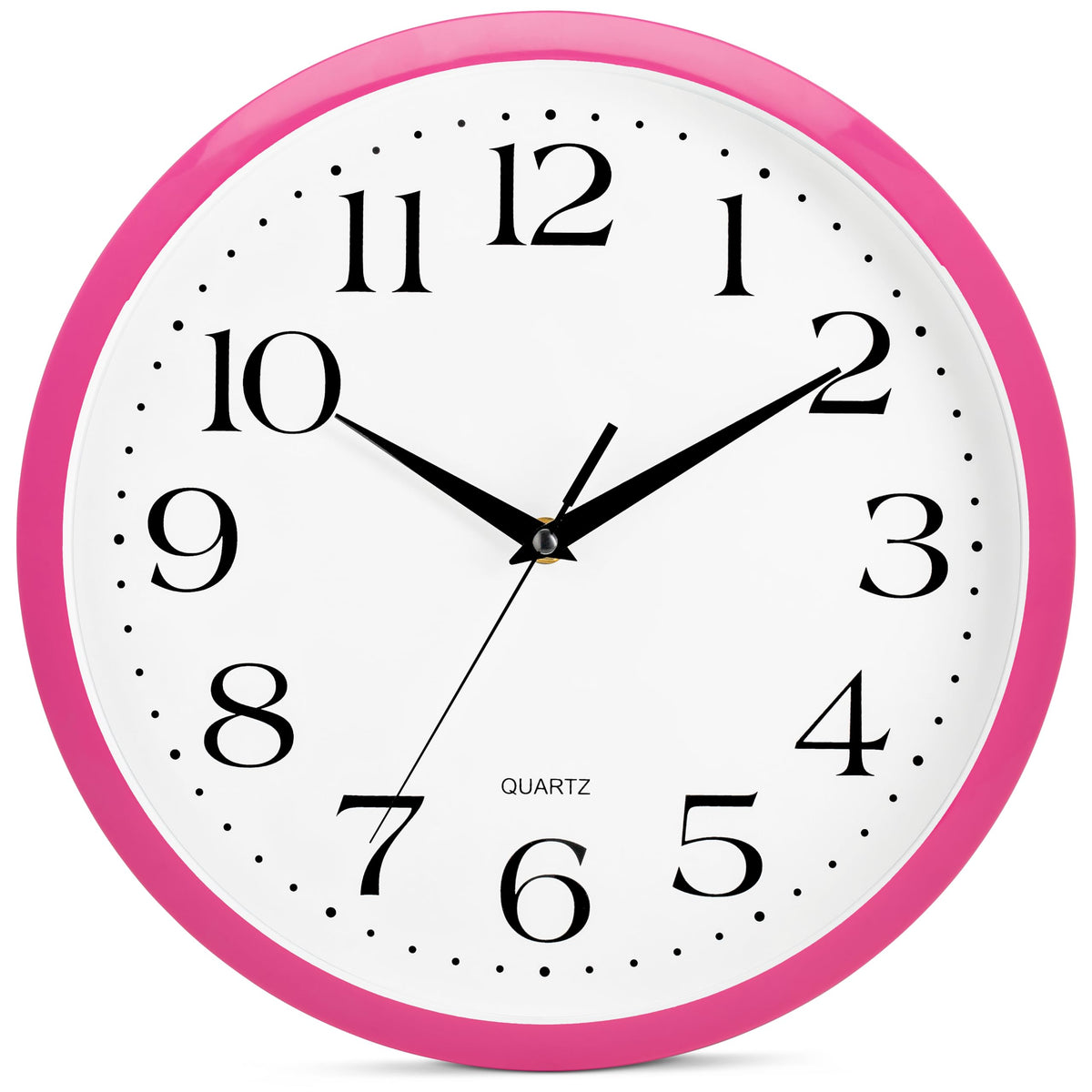 Bernhard Products White Wall Clock Silent Non Ticking 10 Inch Quality Quartz Battery Operated Round Easy to Read Home/Kitchen/Office/Classroom/School Clocks
