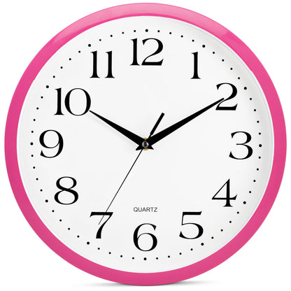 Bernhard Products White Wall Clock Silent Non Ticking 10 Inch Quality Quartz Battery Operated Round Easy to Read Home/Kitchen/Office/Classroom/School Clocks