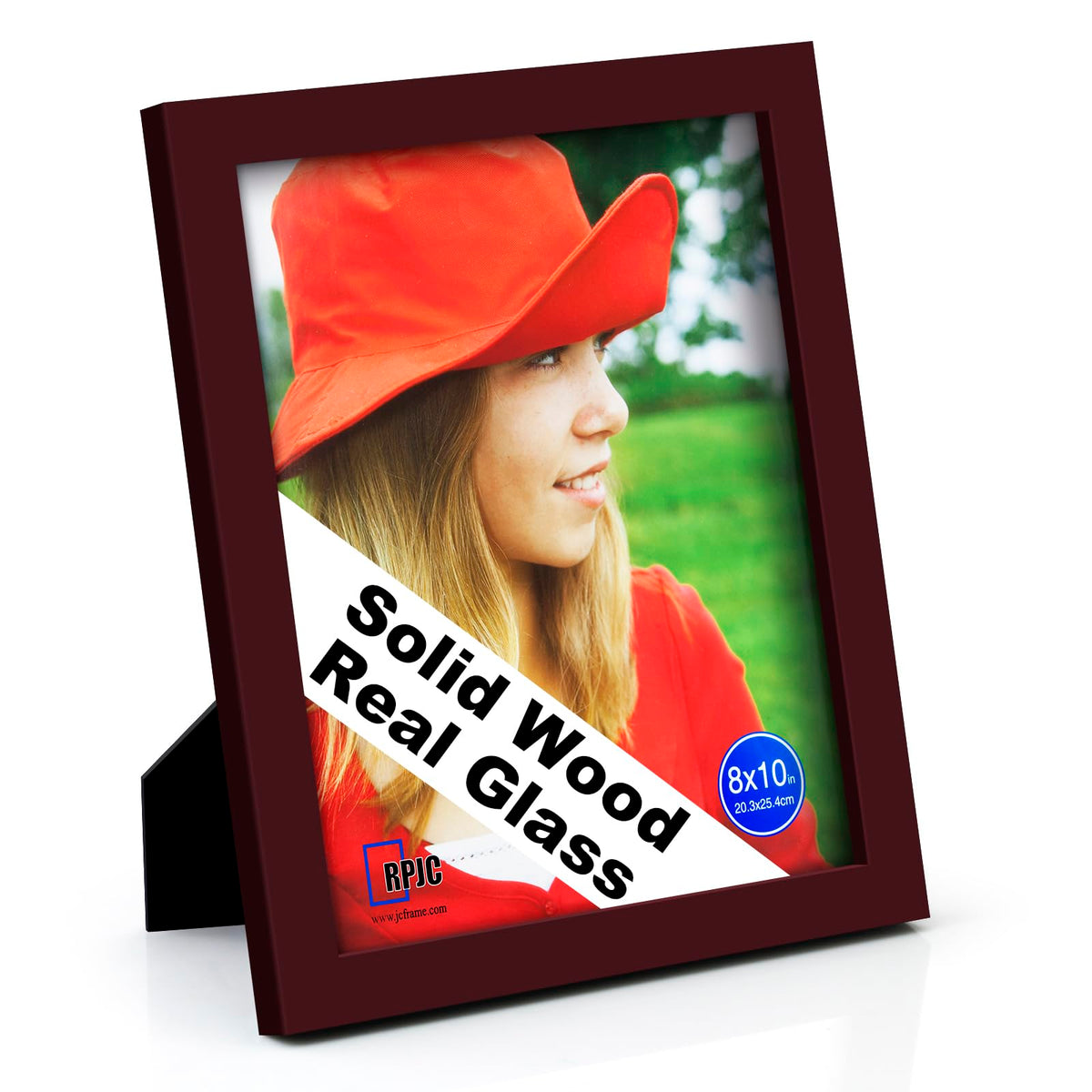 RPJC 5x7 Solid Wood Picture Frame with Real Glass Cover Black