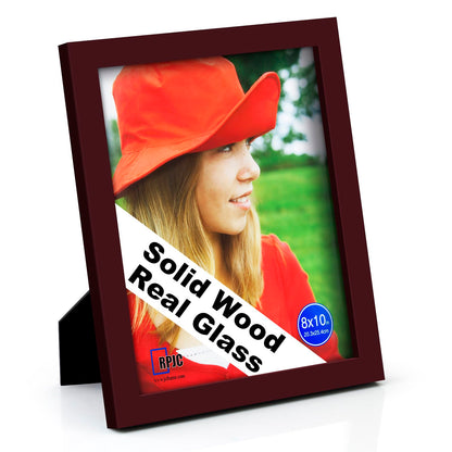 RPJC 5x7 Solid Wood Picture Frame with Real Glass Cover Black