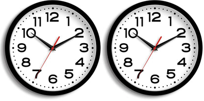 Roymnie 10 Inch Wall Clock, Battery Operated Silent Non Ticking Black