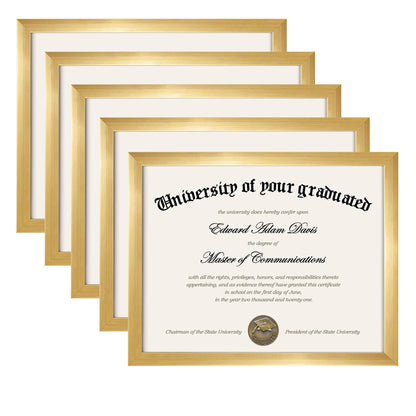 upsimples Certificate Frame, 8.5 by 11 Glass Diploma Frames, 5 Pack, Black