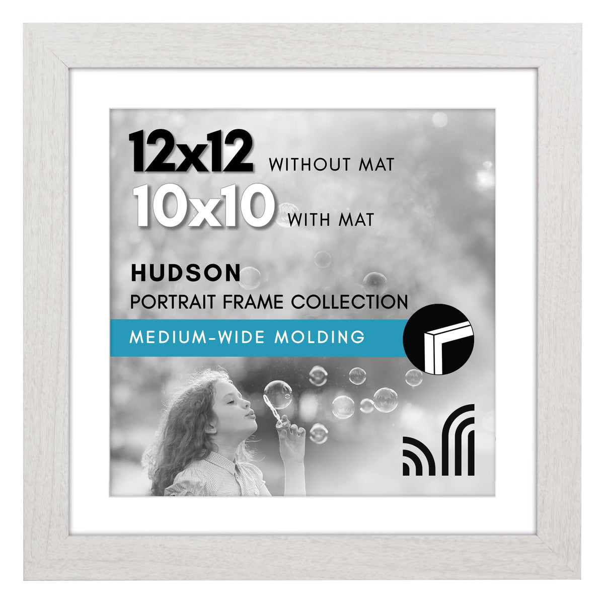 Americanflat 22x28 Poster Frame - Matted to 18x24 - Engineered Wood - Black