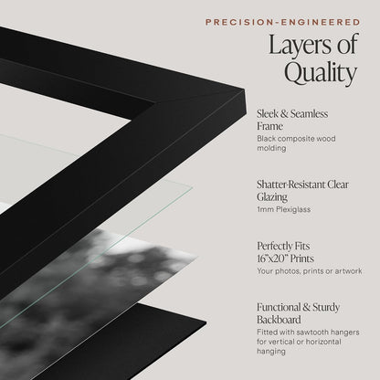 Americanflat 16x20 Poster Frame - Engineered Wood - Black