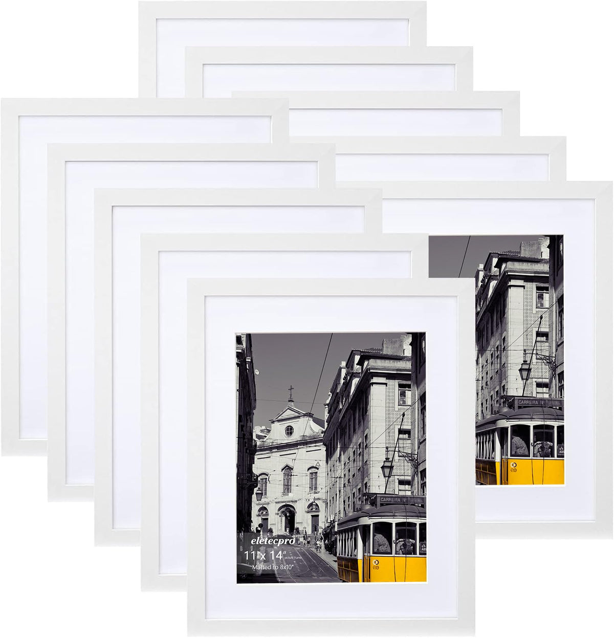 eletecpro 8x10 Picture Frames, Acrylic Cover, Black, Set of 10