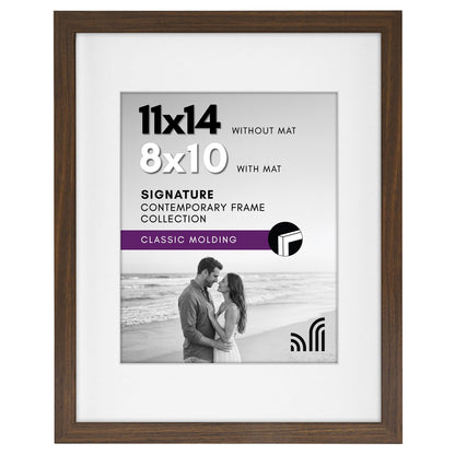 Americanflat 11x14 Picture Frame - Matted to 8x10 - Engineered Wood - Black