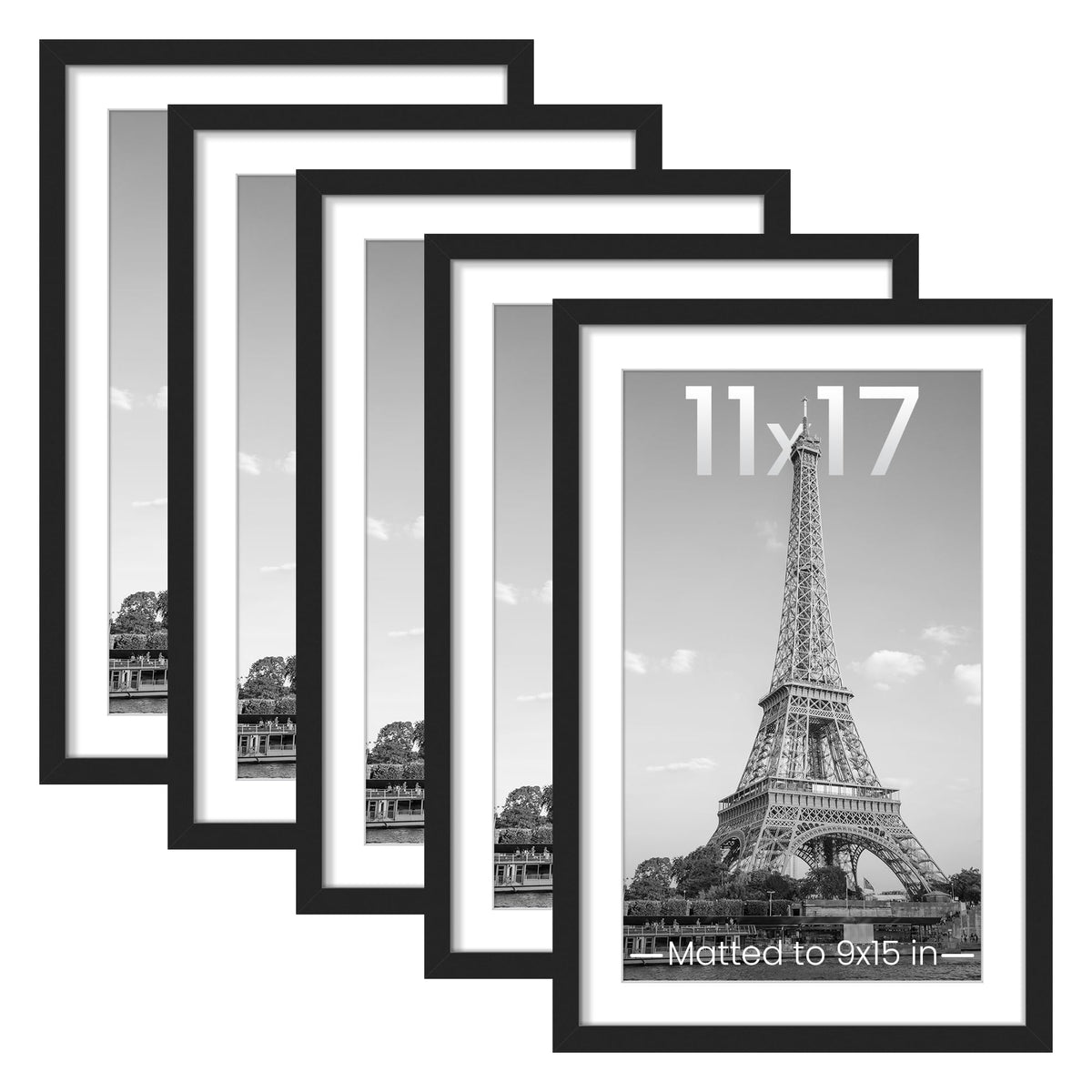 upsimples 8x10 Picture Frames, Gallery Wall Frames Set of 5, Black