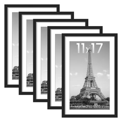upsimples 8x10 Picture Frames, Gallery Wall Frames Set of 5, Black