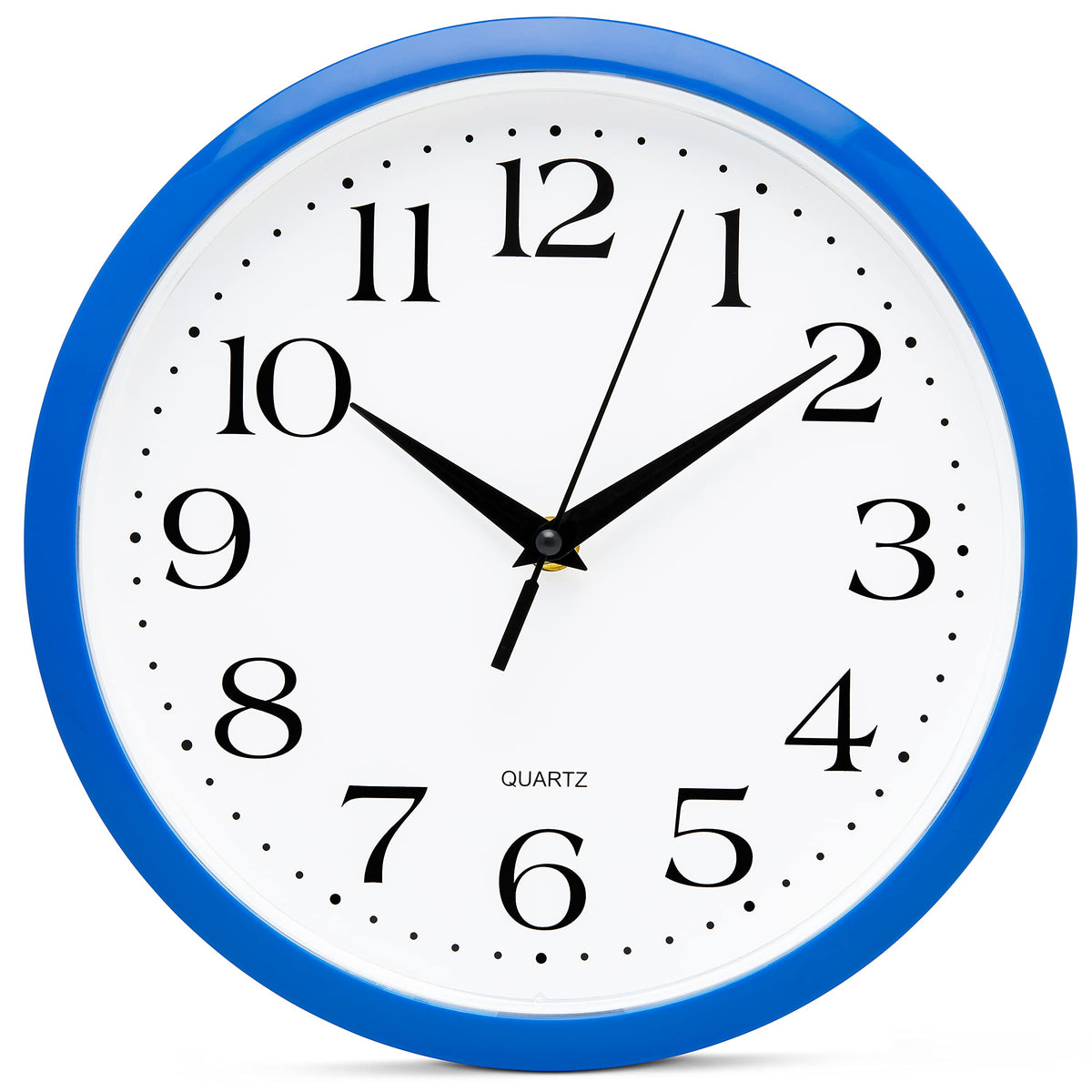 Bernhard Products White Wall Clock Silent Non Ticking 10 Inch Quality Quartz Battery Operated Round Easy to Read Home/Kitchen/Office/Classroom/School Clocks