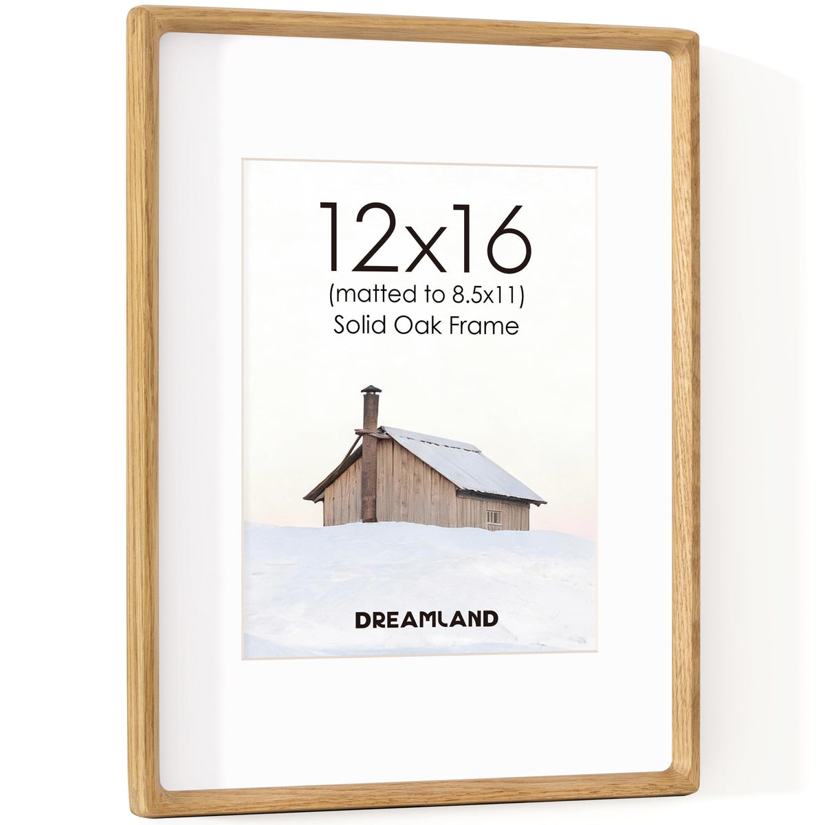 Dreamland 5x7 Picture Frame, USA-Sourced Oak Wood Photo Frames with HD Tempered Glass, 5 x 7 Wooden Frame Matted to 4 x 6, 5x7 Frames Handcrafted Rounded Corner for Tabletop or Wall Display