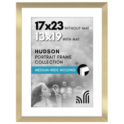 Americanflat 22x28 Poster Frame - Matted to 18x24 - Engineered Wood - Black
