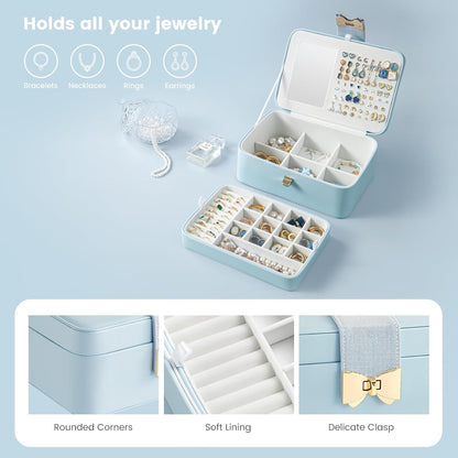 Lolalet 2 Layer Jewelry Box for Teen Girls & Young Women