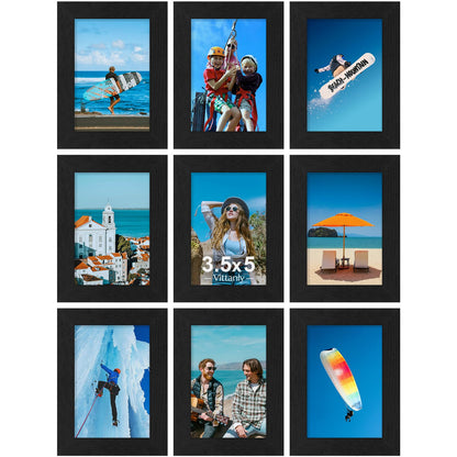 Vittanly 8x10 Picture Frames Set of 9 for Wall or Tabletop Display, Black