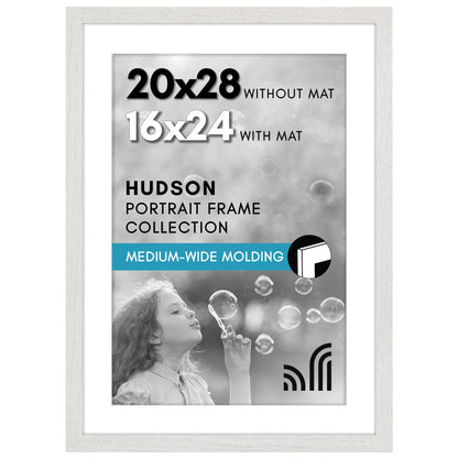 Americanflat 22x28 Poster Frame - Matted to 18x24 - Engineered Wood - Black