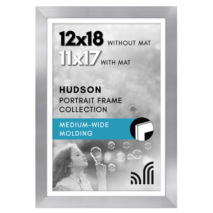Americanflat 22x28 Poster Frame - Matted to 18x24 - Engineered Wood - Black