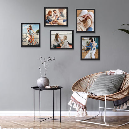 HORLIMER 8x10 Picture Frame Set of 15, Black Picture Frames Display 8 by 10 Photo for Wall or Tabletop