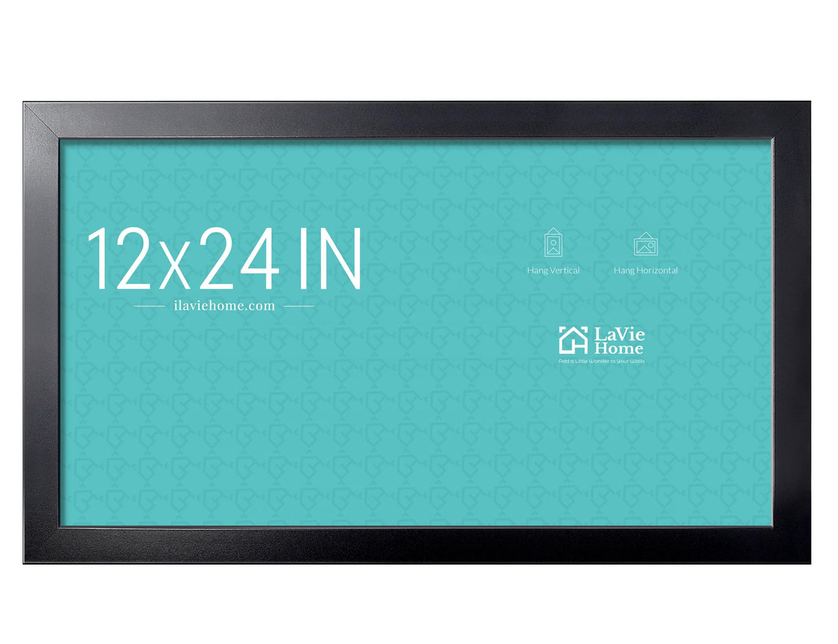 LaVie Home 14x18 Picture Frame Black Poster Frame,Display Pictures 12x16 with Mat or 14x18 Without Mat, Stable and Sturdy Frame and Polished Plexiglass, Horizontal and Vertical Format of The Walls