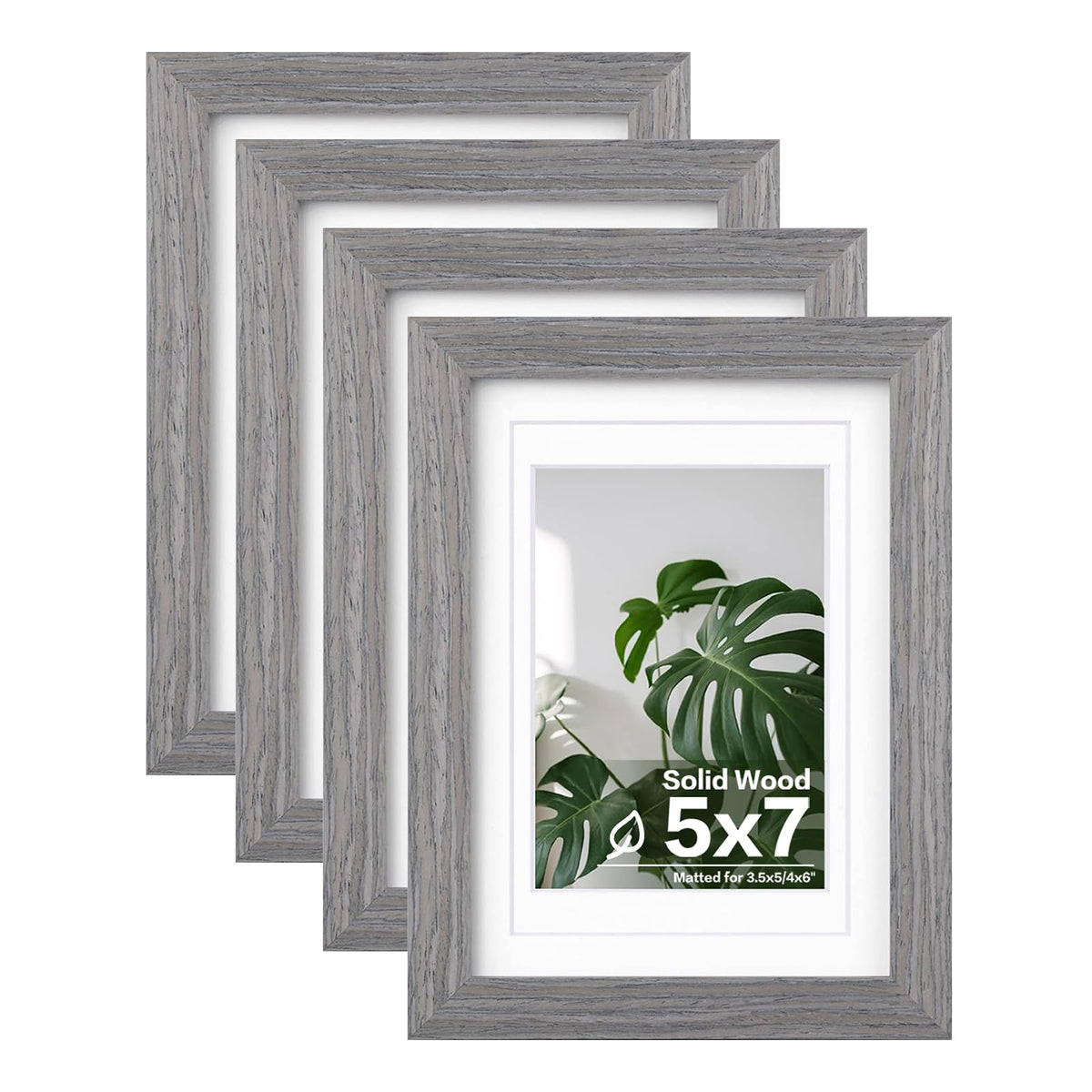 Egofine 8x10 Picture Frames Set of 4, Made of Solid Wood Covered by Plexiglass 4x6 and 5x7 with Mat or 8x10 without Mat, for Table Top Display and Wall Mounting Photo Frame White