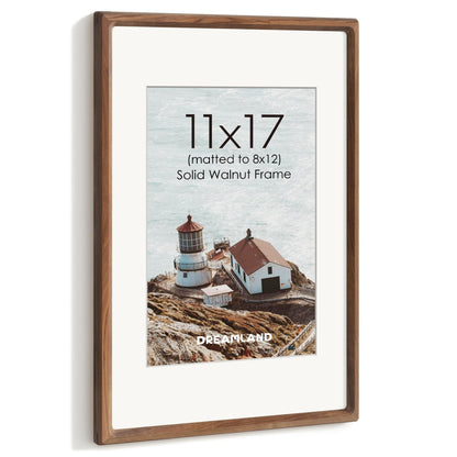Dreamland 8x10 Picture Frame, USA-Sourced Oak Wood Photo Frames with HD Tempered Glass, 8 x 10 Wooden Frame Matted to 5 x 7, 8x10 Frames Handcrafted Rounded Corner for Tabletop or Wall Display