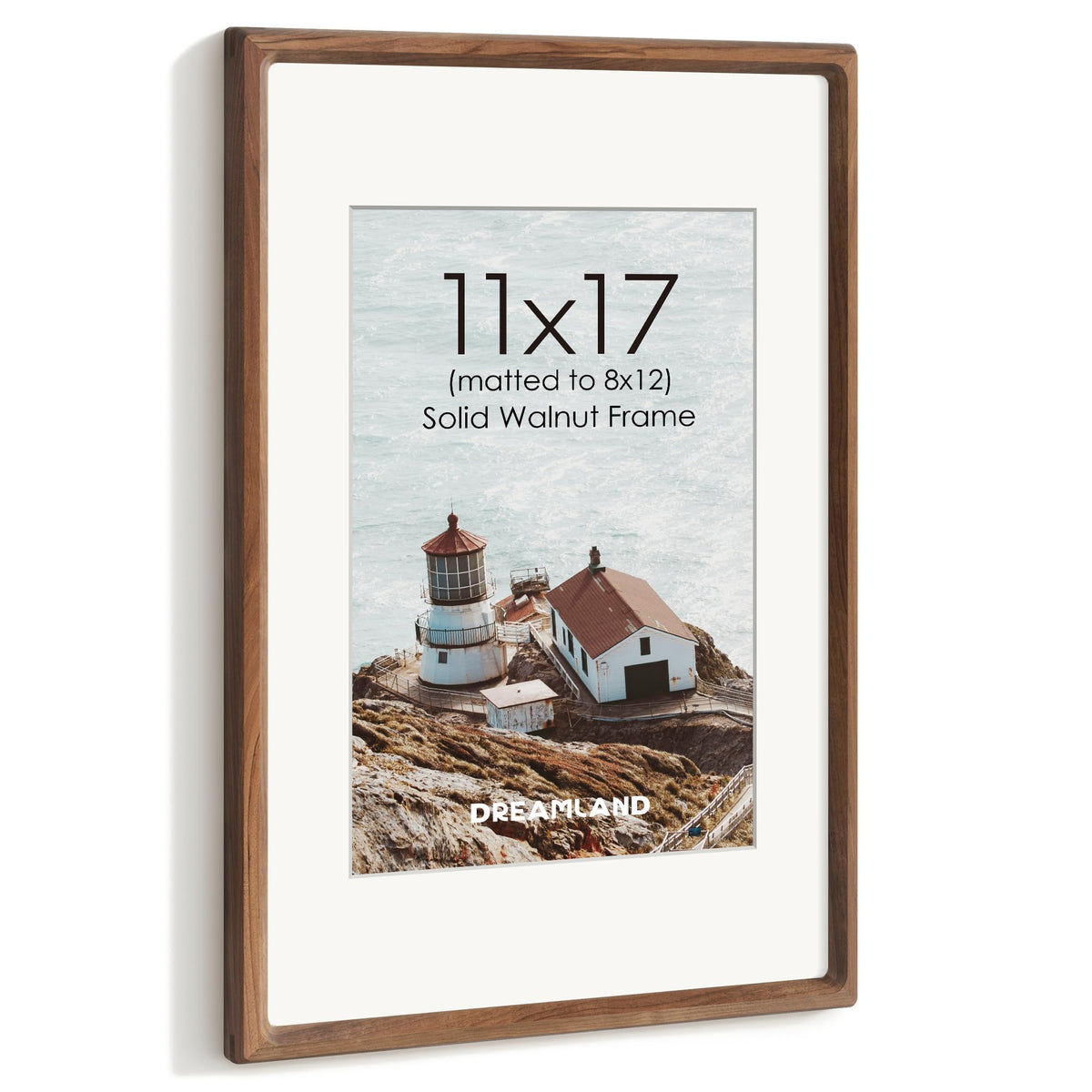 Dreamland 5x7 Picture Frame, USA-Sourced Oak Wood Photo Frames with HD Tempered Glass, 5 x 7 Wooden Frame Matted to 4 x 6, 5x7 Frames Handcrafted Rounded Corner for Tabletop or Wall Display