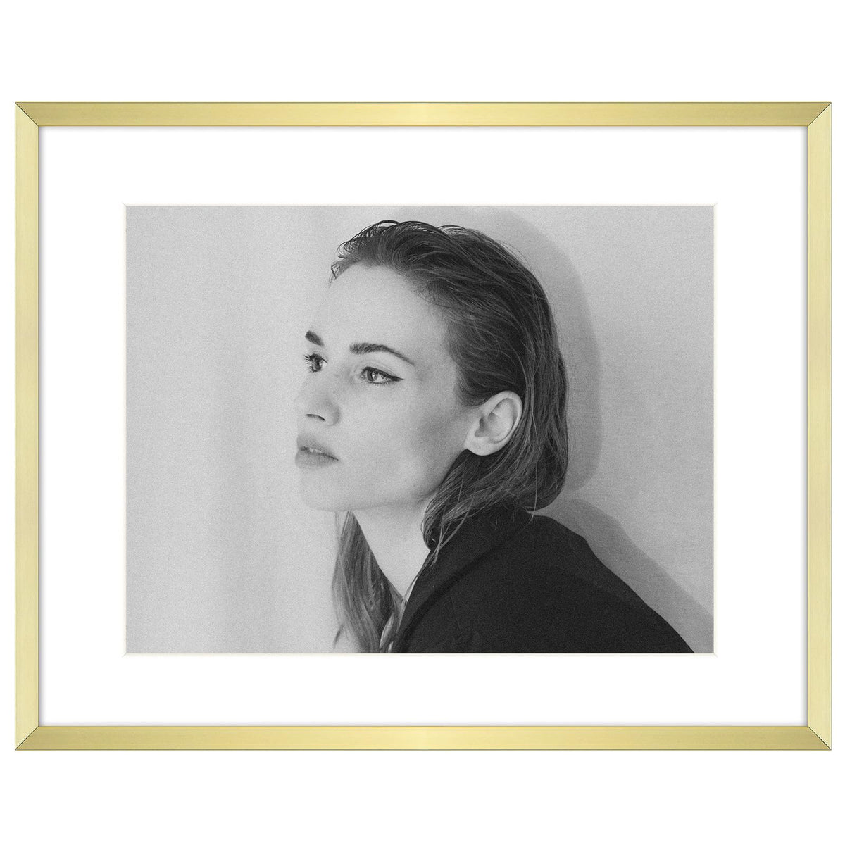 Golden State Art 11x14 Gold Aluminum Frame with White Mat, Real Glass