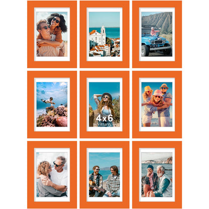 Vittanly 8x10 Picture Frames Set of 9 for Wall or Tabletop Display, Black