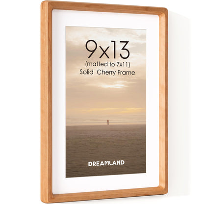 Dreamland 5x7 Picture Frame, USA-Sourced Oak Wood Photo Frames with HD Tempered Glass, 5 x 7 Wooden Frame Matted to 4 x 6, 5x7 Frames Handcrafted Rounded Corner for Tabletop or Wall Display