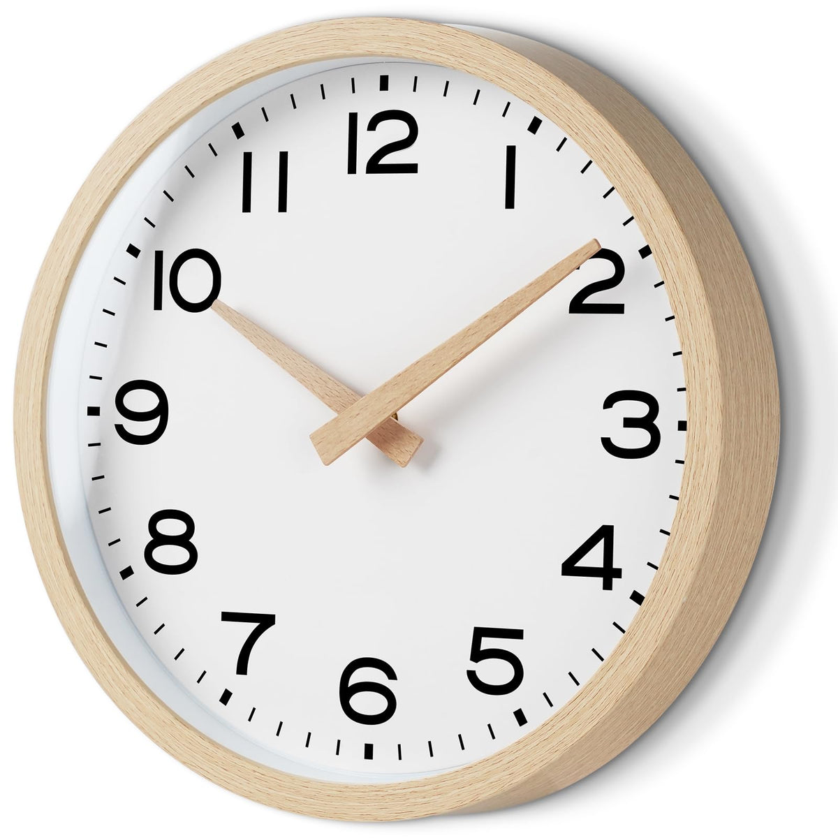 AKCISOT 14 Inch Wall Clock, Silent Battery Operated Analog Clock, Black
