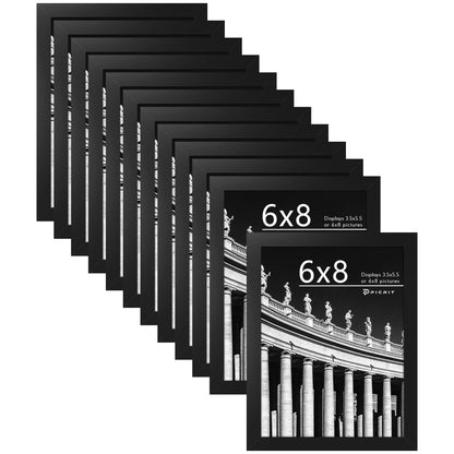 Picrit 8x10 Picture Frame Set of 12, Modern Gallery Wall Frames, Black