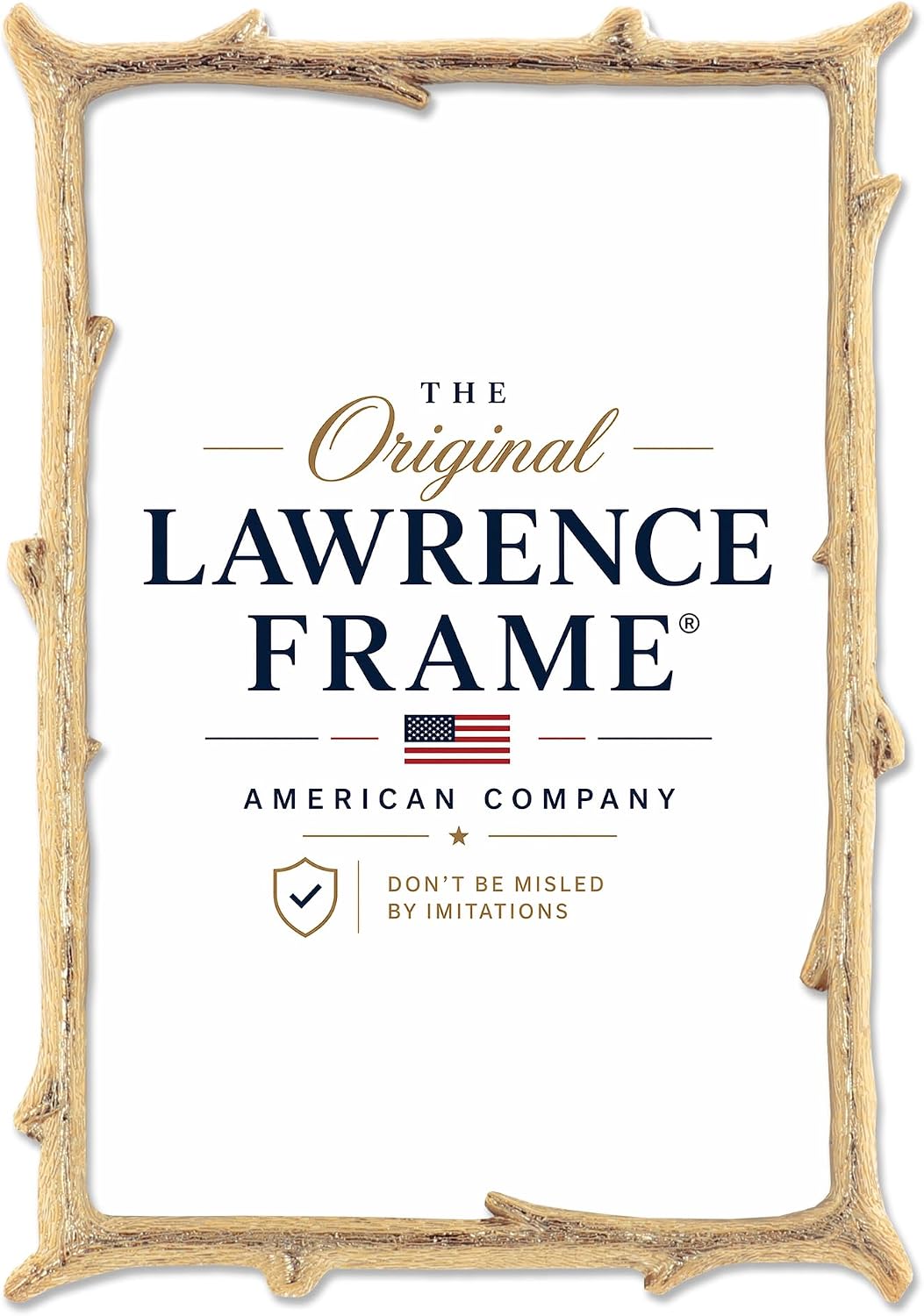 Lawrence Frames 4x6 Gold Metal Natural Branch Design Picture Frame