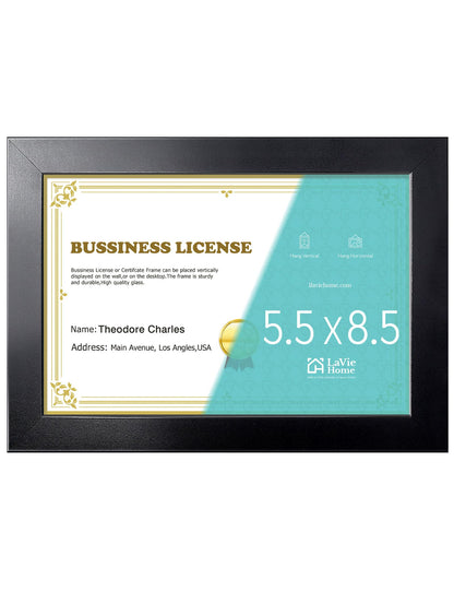 LaVie Home 14x18 Picture Frame Black Poster Frame,Display Pictures 12x16 with Mat or 14x18 Without Mat, Stable and Sturdy Frame and Polished Plexiglass, Horizontal and Vertical Format of The Walls