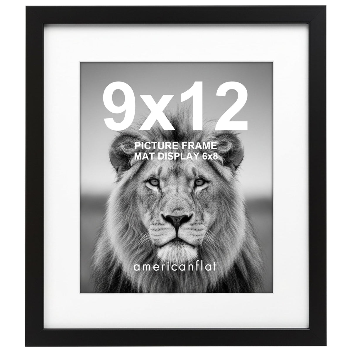 Americanflat 11x14 Picture Frame - Matted to 8x10 - Engineered Wood - Black