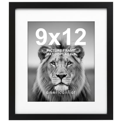 Americanflat 11x14 Picture Frame - Matted to 8x10 - Engineered Wood - Black