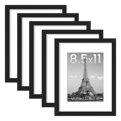 upsimples 8x10 Picture Frames, Gallery Wall Frames Set of 5, Black