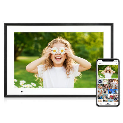 Digital Picture Frame 10.1 Inch Digital Photo Frame 32GB Storage, WiFi Picture Frame with1280x800 IPS Touch Screen, Auto-Rotate Photo Frame Share Your Photos and Videos via AiMOR App, Black