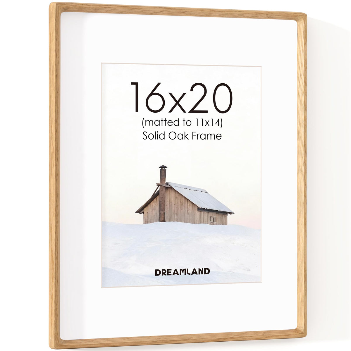 Dreamland 5x7 Picture Frame, USA-Sourced Oak Wood Photo Frames with HD Tempered Glass, 5 x 7 Wooden Frame Matted to 4 x 6, 5x7 Frames Handcrafted Rounded Corner for Tabletop or Wall Display